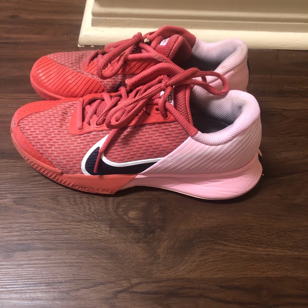 Nike Red and Pink Tennis Shoes with Breathable Mesh